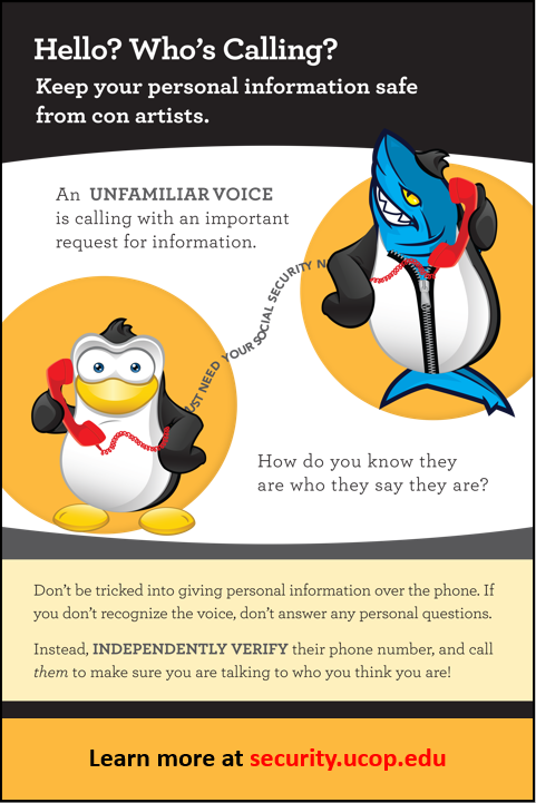 Flyer: Hello? Who's Calling? Protect yourself from phone phishing.