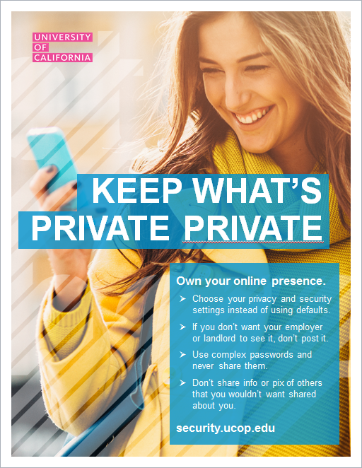 Poster: Keep your private information private. Own your online presence..