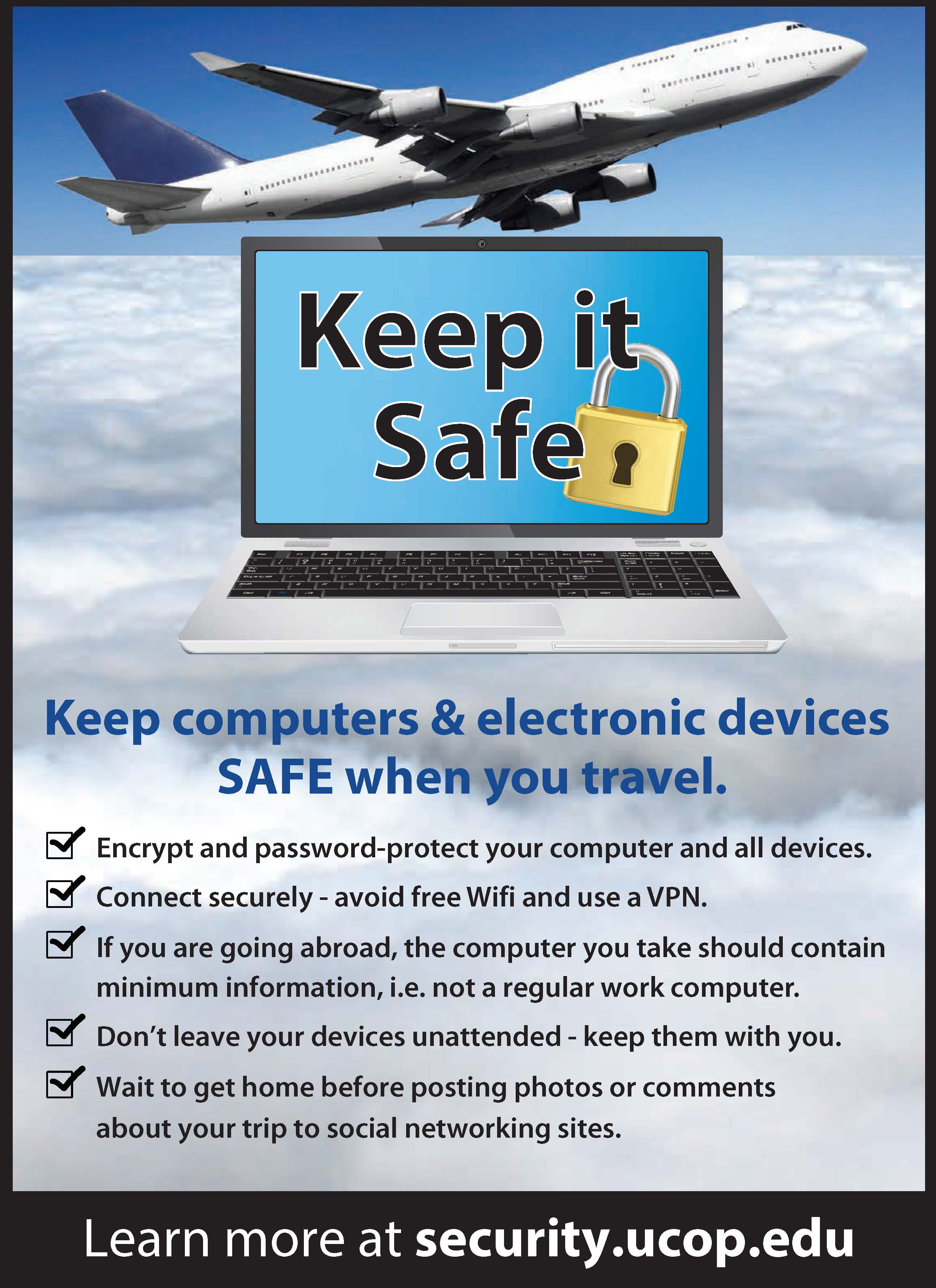 Flyer: Keep computers and electronic devices safe when you travel.